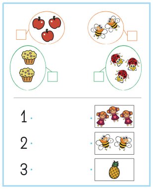 Educational and recreational activities for children at home and at school. A worksheet for parents and teachers to teach, exercise and train children to acquire new skills