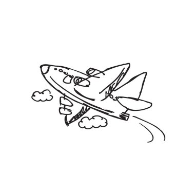 Bir uçak vektör illüstrasyonunun çizimi
