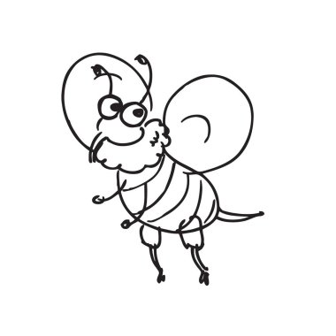 arı eli çizilmiş vektör illüstrasyonu