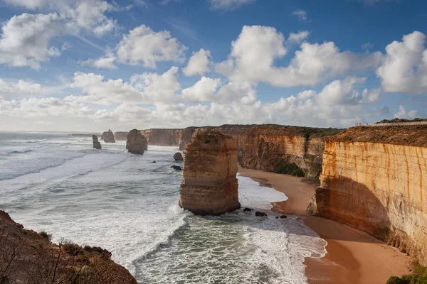 Solnedgång Syn Tolv Apostlarna Great Ocean Road Victoria Australien — Stockfoto