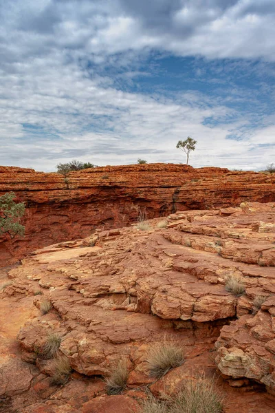 stock image A rewarding hike among the arid Kings Canyon landscape, Northern Territory, Australia