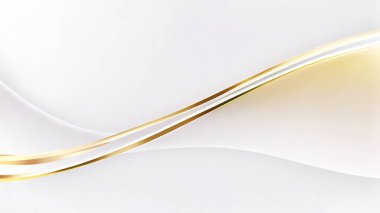 Abstract white background with golden lines. Background illustration for your design.