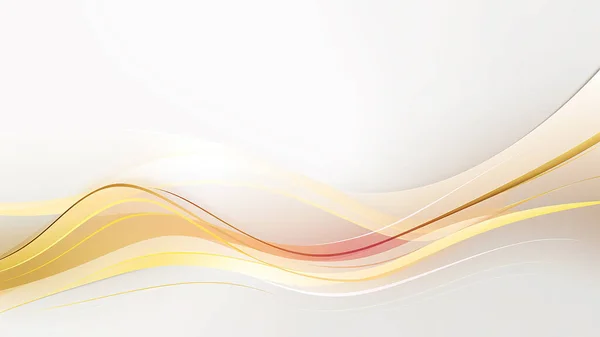 stock image This abstract art illustrates a bright, modern concept of graphic lines and curved shapes in gold colors set against a white background.