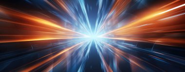 Fütürist Aydınlatılmış Mavi Arkaplan Gece Doğal Işık Fenomeniyle