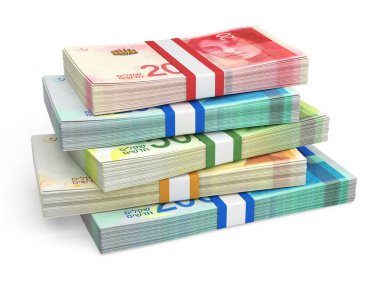 İsrail Shekel para birimleri yığını
