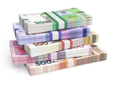 Ukrayna Hryvnia banknotları çeşitli mezhepler, Ukrayna para birimi.