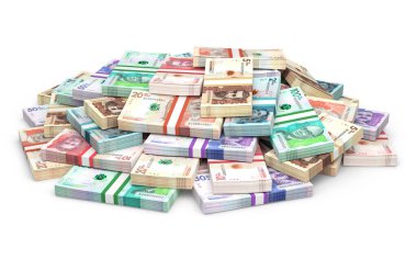 Kolombiya Peso banknotları. Kolombiya 'nın resmi para birimi.