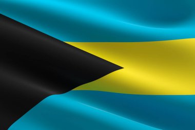 Bahamalar bayrağı. Bahamalar bayrağının sallanışının 3D çizimi