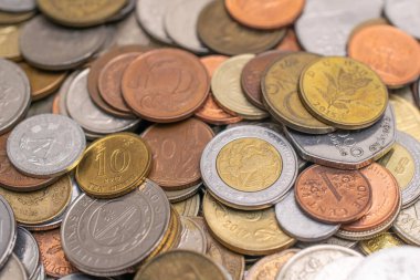 coins from all over the world. background