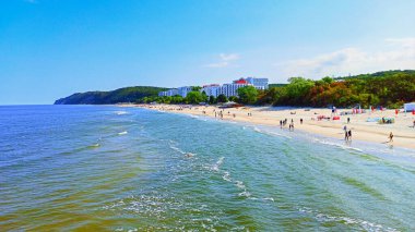 beach against the blue sky in Miedzyzdroje
