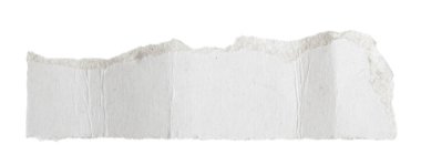 İzole edilmiş beyaz arkaplan üzerine beyaz bir kağıt parçası