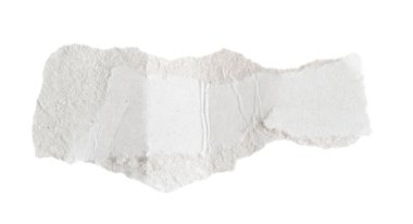 İzole edilmiş beyaz arkaplan üzerine beyaz bir kağıt parçası