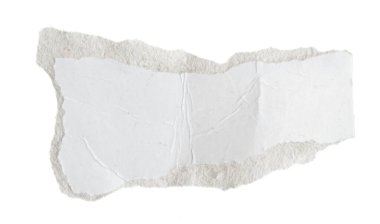 İzole edilmiş beyaz arkaplan üzerine beyaz bir kağıt parçası