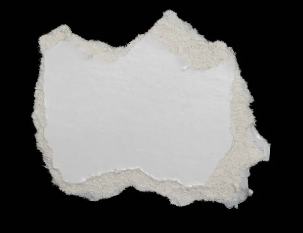 Белый Лист Бумаги Черном Изолированном Фоне — стоковое фото