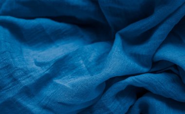 Pileli mavi pamuklu kumaş. doku veya arkaplan