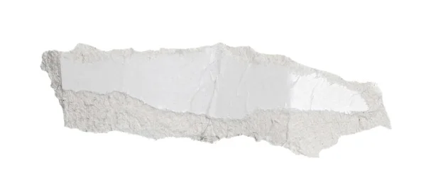 Morceau Papier Blanc Sur Fond Blanc Isolé — Photo