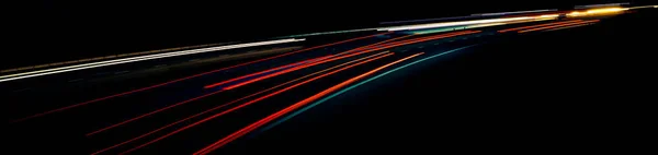 Lichter Von Autos Mit Nacht Langzeitbelichtung — Stockfoto