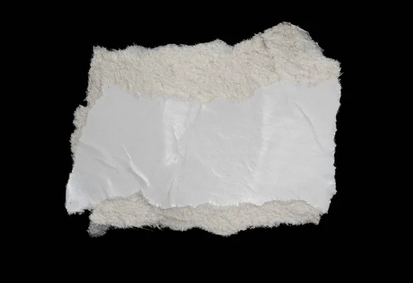 Biały Kawałek Papieru Czarnym Izolowanym Tle — Zdjęcie stockowe