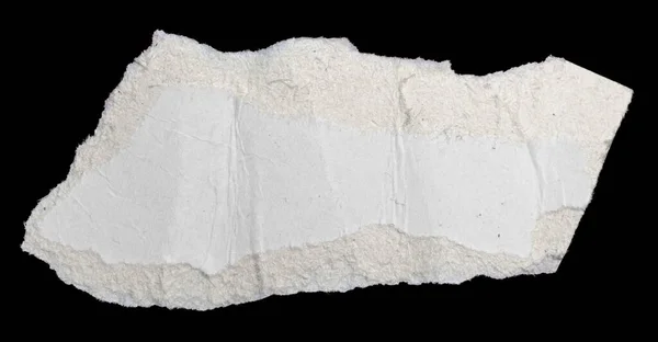 Bílý Kus Papíru Černém Izolovaném Pozadí — Stock fotografie