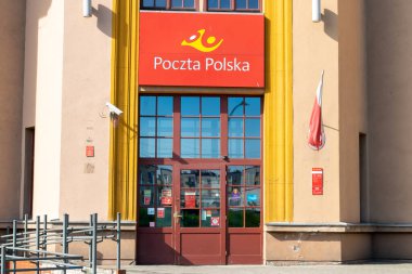 Bedzin, Polonya - 14.05. 2023, Bedzin 'deki Polonya postanesinin binası.
