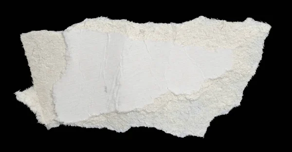 Morceau Papier Blanc Sur Fond Noir Isolé — Photo
