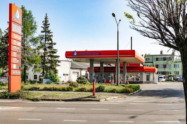 Bedzin Polonia 2023 Gasolinera Delta Oils Bedzin — Foto de Stock