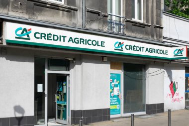 Bedzin, Polonya - 14.05. 2023 - Bedzin 'deki Credit agricole Bankası