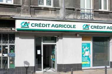 Bedzin, Polonya - 14.05. 2023 - Bedzin 'deki Credit agricole Bankası