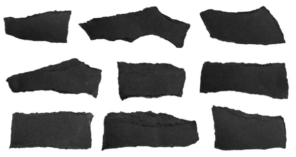 Black Piece Paper White Isolated Background — Fotografia de Stock