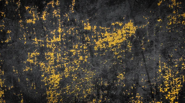 Altın Boyayla Boyanmış Eski Siyah Bir Duvar — Stok fotoğraf