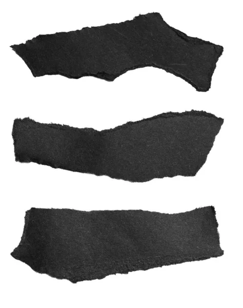 Black Piece Paper White Isolated Background — Stock Photo, Image