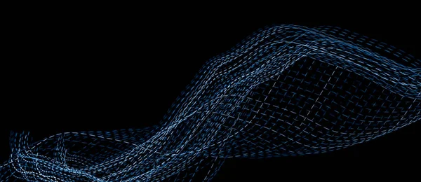 Linee Punteggiate Blu Luci Uno Sfondo Nero — Foto Stock