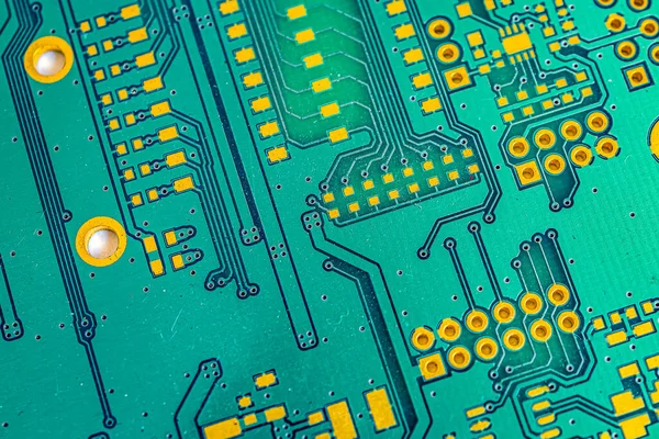 Blue Printed Circuit Board Gold Plating Royalty Free Stock Images