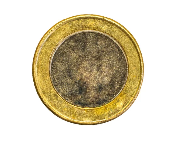 Старое Пустое Серебро Золотая Монета Белом Фоне — стоковое фото