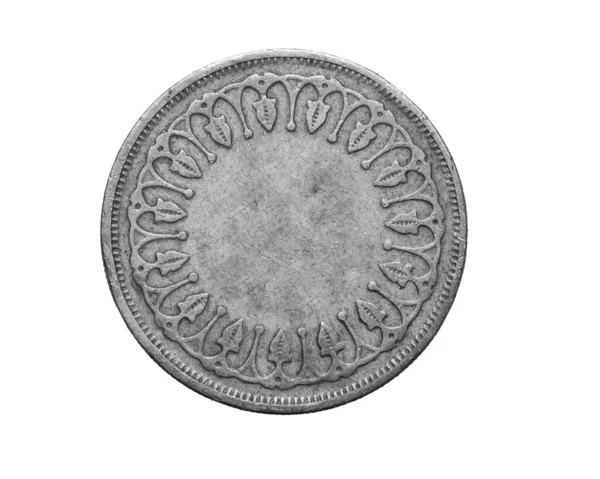 Monedă Veche Argint Gol Fundal Alb Izolat — Fotografie, imagine de stoc