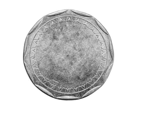 Beyaz Izole Edilmiş Arkaplanda Eski Boş Gümüş Para — Stok fotoğraf