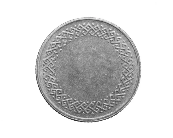 Alte Leere Silbermünze Auf Weißem Isoliertem Hintergrund — Stockfoto