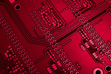Altın kaplamalı kırmızı baskılı devre kartı