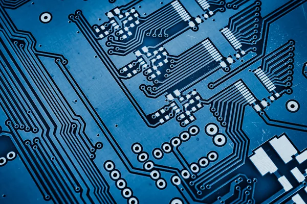 Blue Printed Circuit Board Gold Plating — Stock Photo, Image