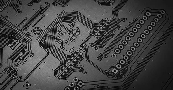 Circuit Imprimé Gris Avec Placage — Photo