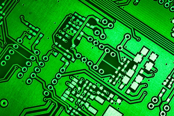 金メッキグリーンプリント回路基板 — ストック写真