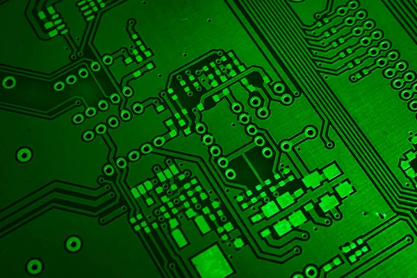 金メッキグリーンプリント回路基板 — ストック写真