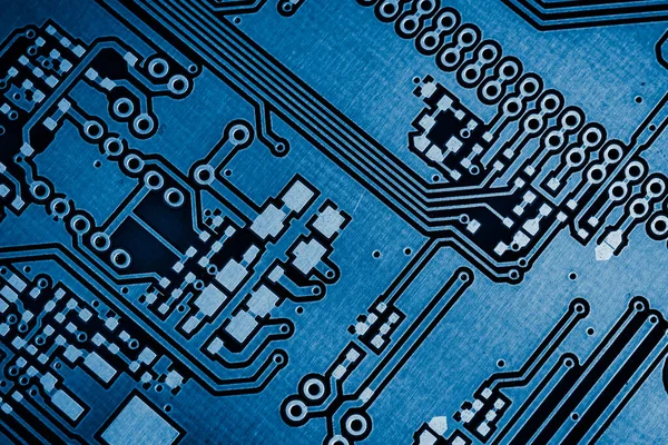 Blue Printed Circuit Board Gold Plating — Stock Photo, Image