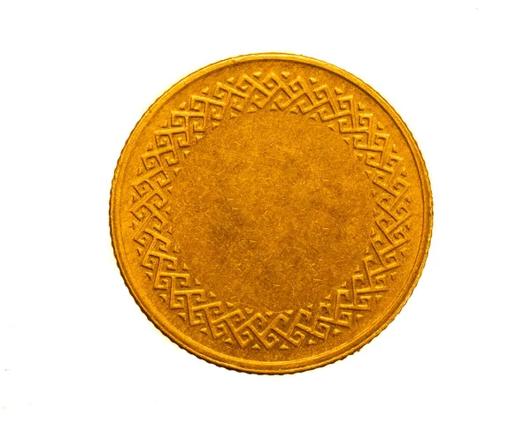 Vecchia Moneta Oro Vuota Sfondo Bianco Isolato — Foto Stock