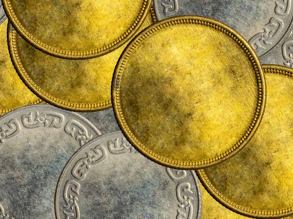 旧的干净的金银硬币 — 图库照片