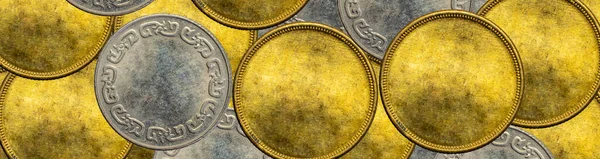 Old Clean Gold Silver Coins Background — Stock Photo, Image