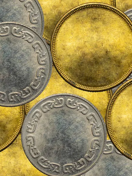 Old Clean Gold Silver Coins Background — Stock Photo, Image