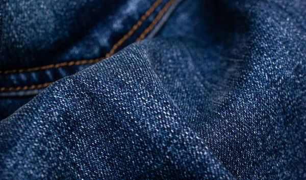 Blue Jeans Interesting Texture Visible Background — Stock Photo, Image