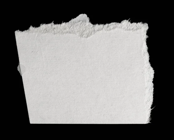 在黑色孤立背景上的一张白色的纸 — 图库照片