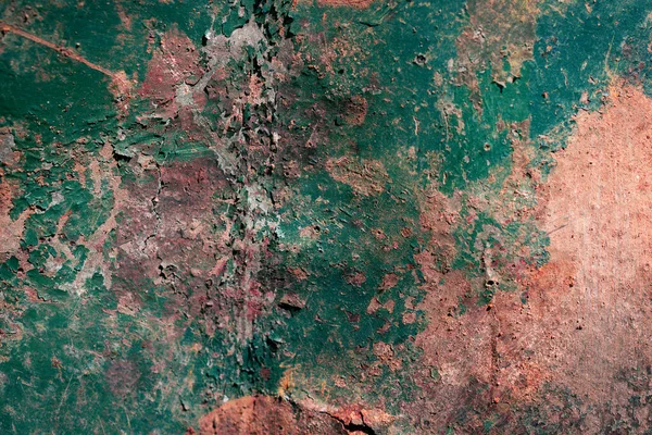 Oxidación Placa Metal Viejo Pintado Con Pintura Verde — Foto de Stock